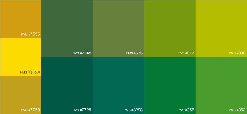 Secondary Green and Gold Color Palette